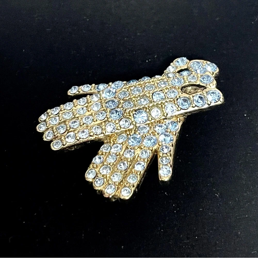 MONET Vintage Crystal Gloves Brooch Pin